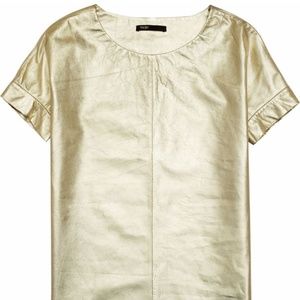 Maje gold lamb leather top - never worn